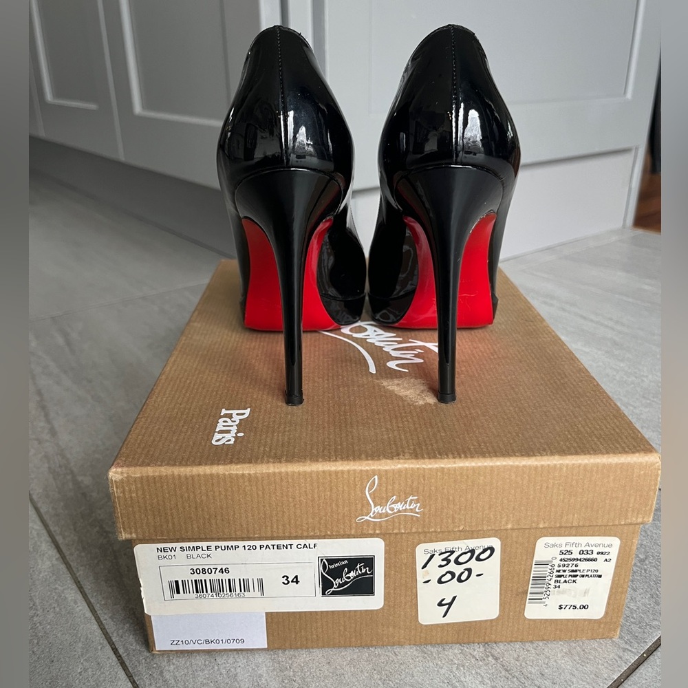Christian Louboutin Black Patent Leather Stiletto with Red Sole